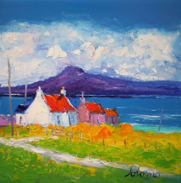 Cnoc-Culphail Croft Isle of Iona 12x12 - John Lowrie Morrison