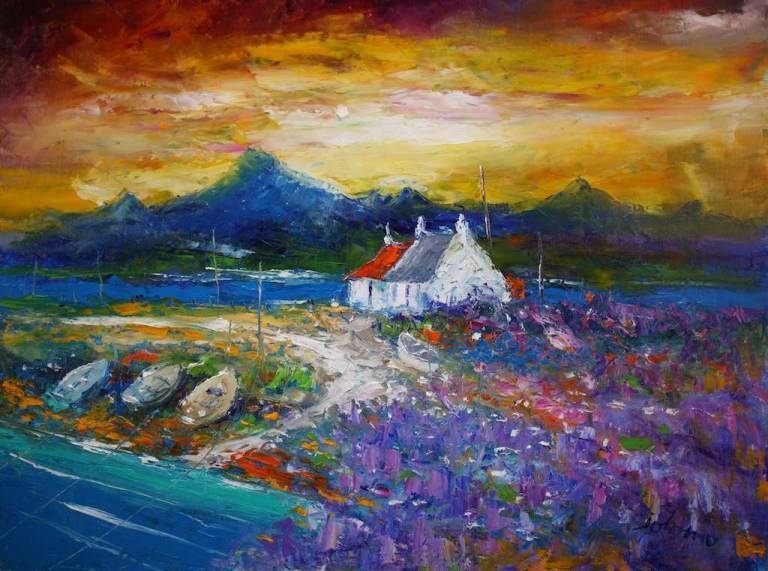 Eveninglight Isle of Benbecula18x24 - John Lowrie Morrison