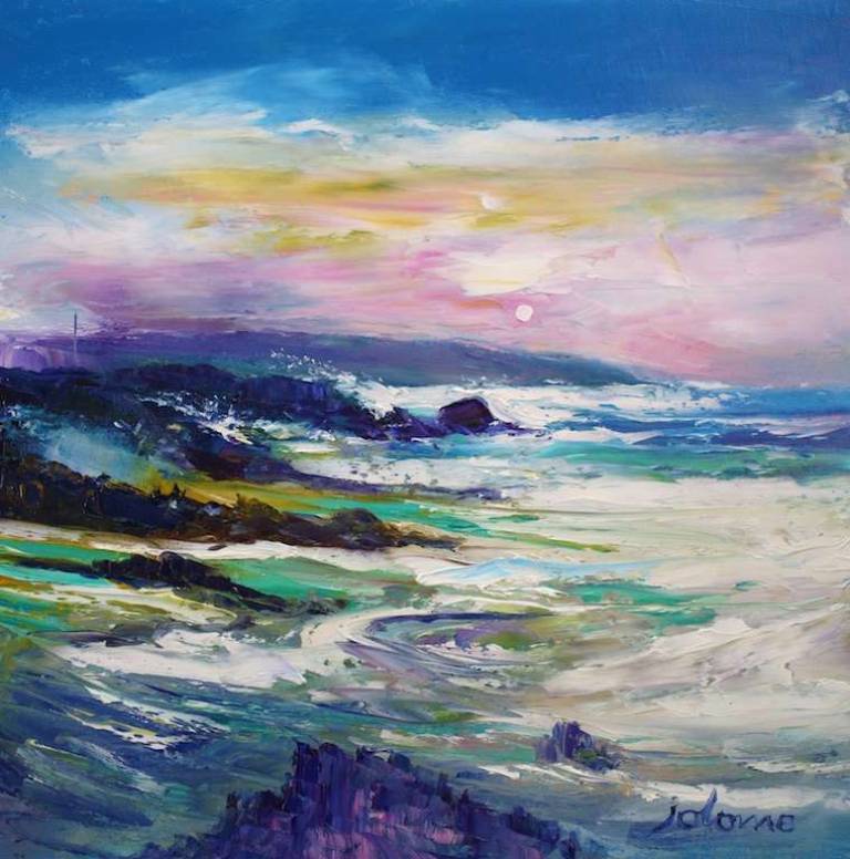 Stormy seas near Mangersta Isle of Lewis 16x16 - John Lowrie Morrison