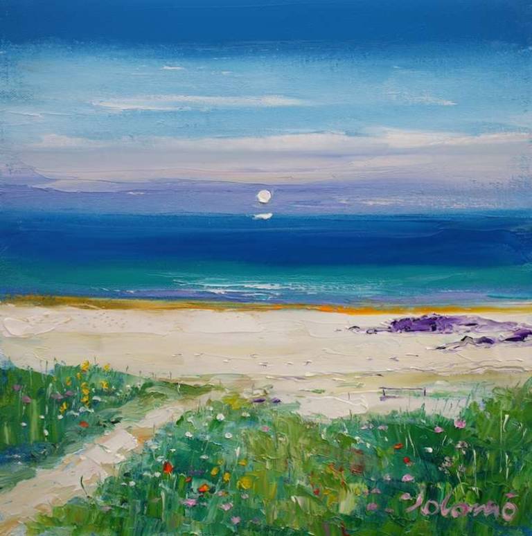 Path to Prince Charlie's Beach Eriskay 12x12 - John Lowrie Morrison