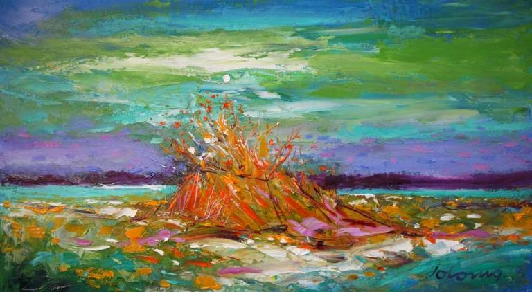 A weather ruined stook Isle of Danna Knapdale 10x18 - John Lowrie Morrison