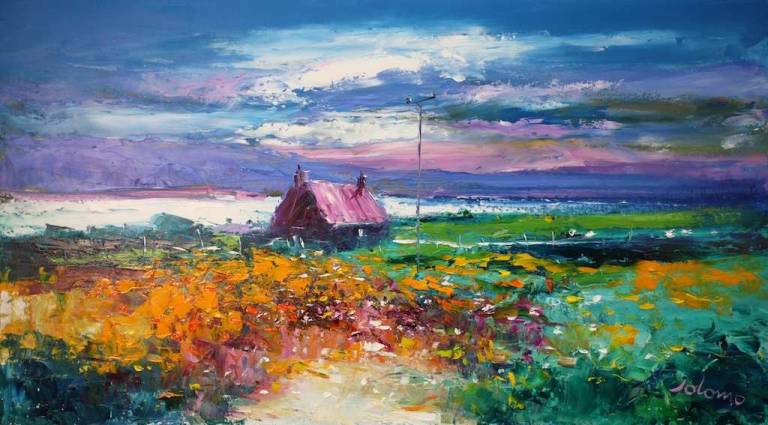 An evening gloaming Loch Gruinart Isle of Islay 18x32 - John Lowrie Morrison