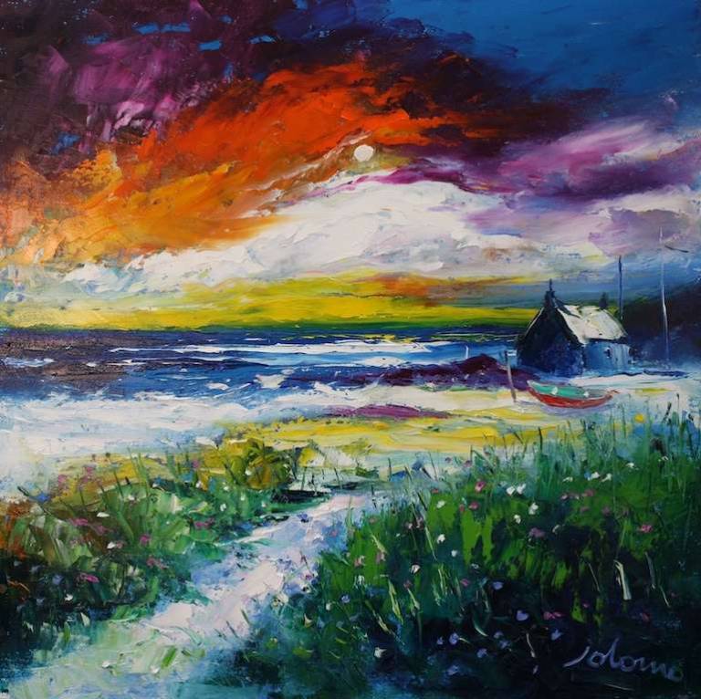 Storm passing Isle of Harris 24x24 - John Lowrie Morrison