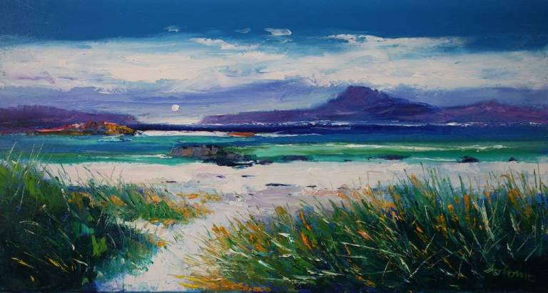 Ben More Mull looking from Iona 16x30 - John Lowrie Morrison