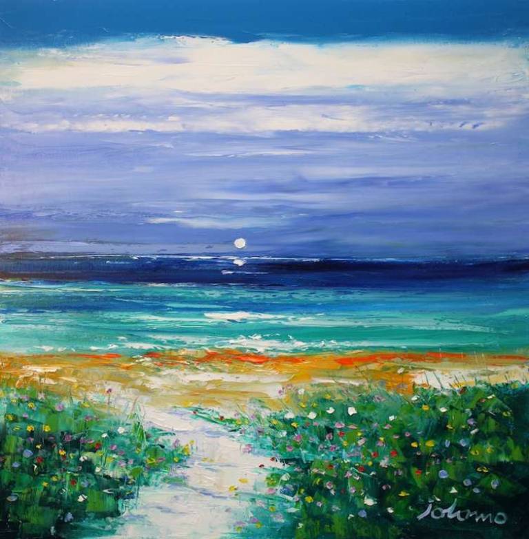 Machair flowers Balevullin Isle of Tiree 20x20 - John Lowrie Morrison