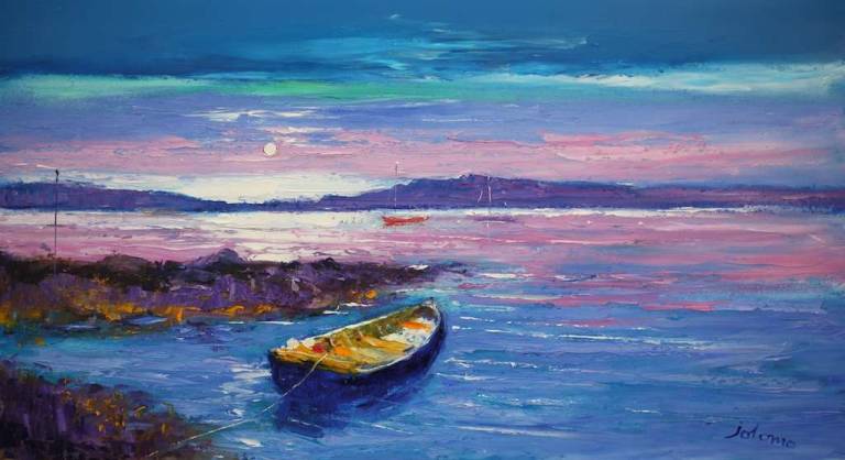 A quiet eveninglight Ardminish Bay Isle of Gigha 18x32 - John Lowrie Morrison