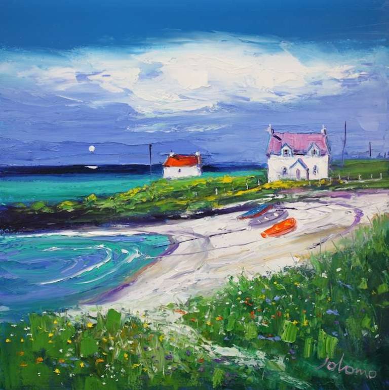 Beach path Ludag South Uist 20x20 - John Lowrie Morrison