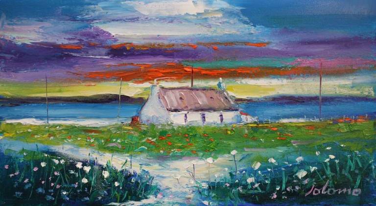 Croft on the shore Isle of Tiree 10x18 - John Lowrie Morrison