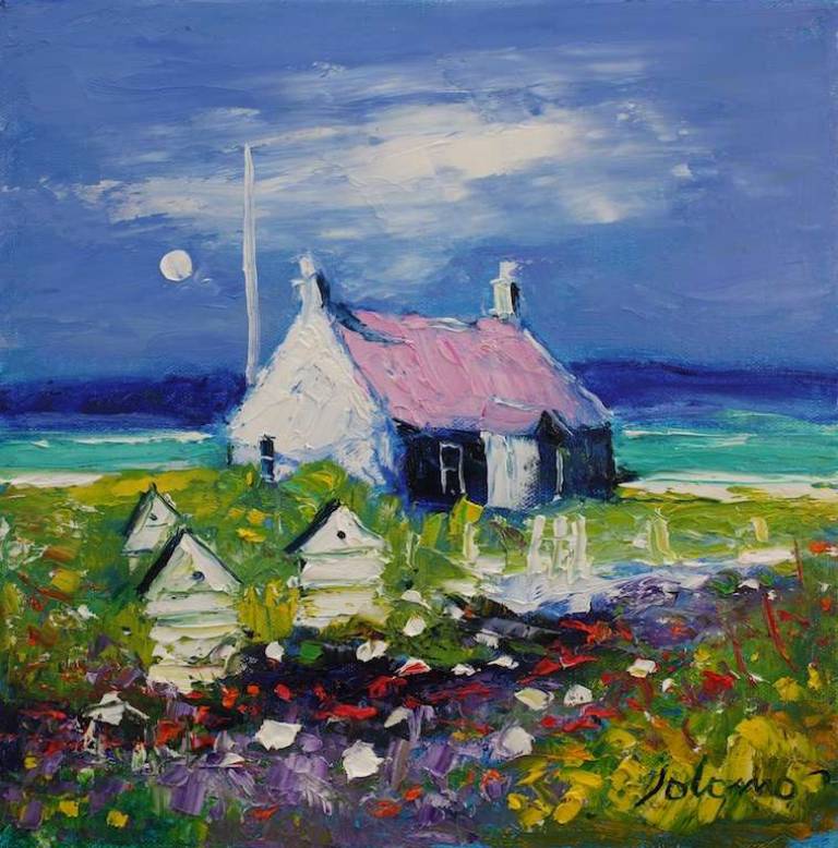 Beehives in the Hebrides 12x12 - John Lowrie Morrison