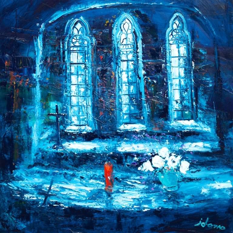 Shadow of the Cross Iona Abbey 30x30 - John Lowrie Morrison