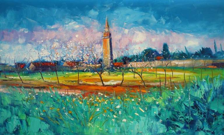 The vegetable garden Burano Laguna Di Venezia 22x36 - John Lowrie Morrison