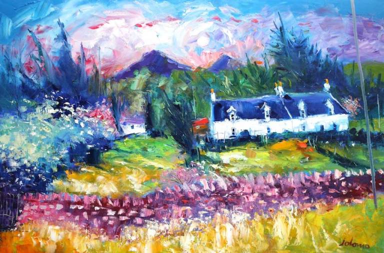 Corrie Cottages under Goatfell Arran 24x36 - John Lowrie Morrison