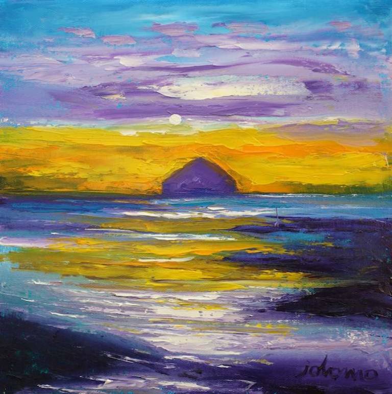 Sunrise Ailsa Craig from Kintyre 12x12 - John Lowrie Morrison