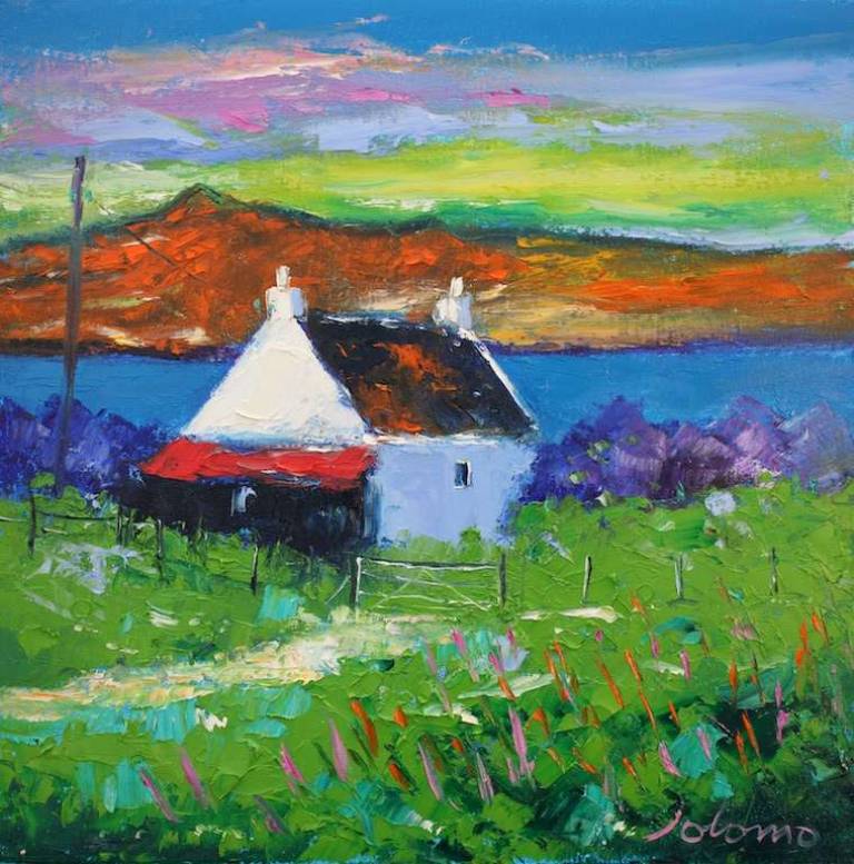 Autumn eveninglight Isle of Gigha 16x16 - John Lowrie Morrison