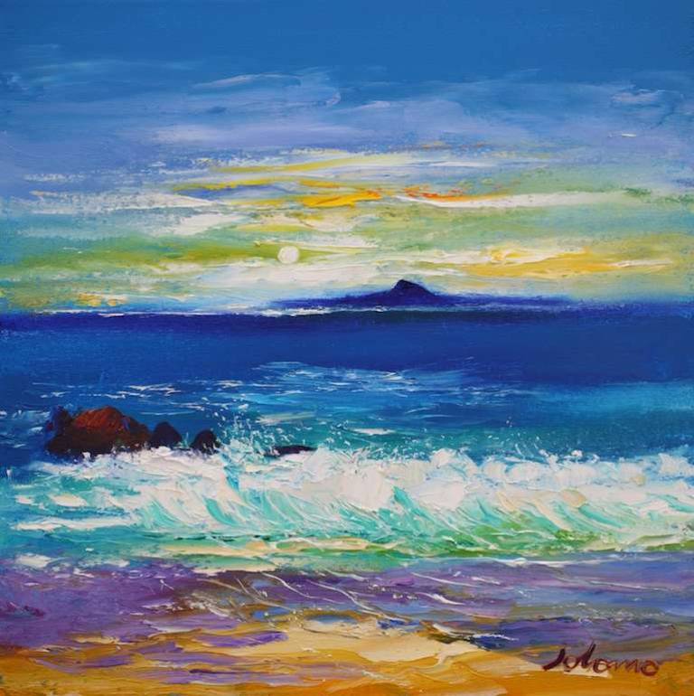 A quiet eveninglight The Dutchman's Cap Iona 16x16 - John Lowrie Morrison