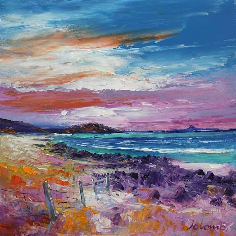 Eveninglight Traigh An- t Suidhe Iona 16x16 - John Lowrie Morrison