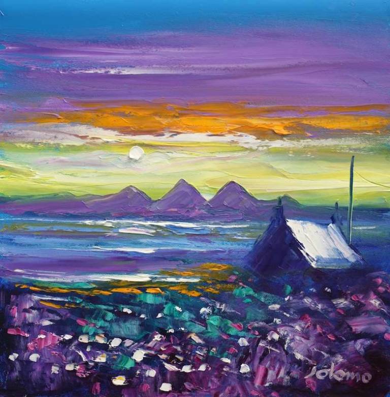 The Paps of Jura from Kintyre 16x16 - John Lowrie Morrison