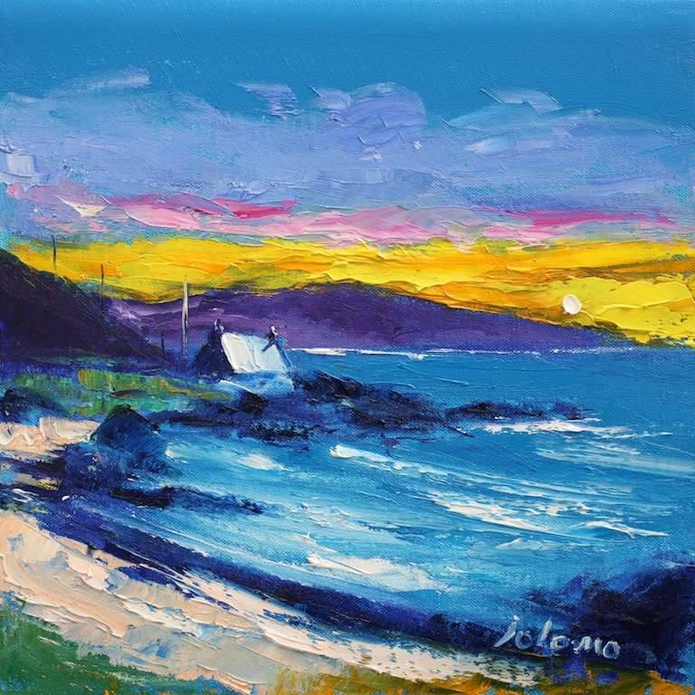 The rocks at Westport Kintyre 12x12 - John Lowrie Morrison