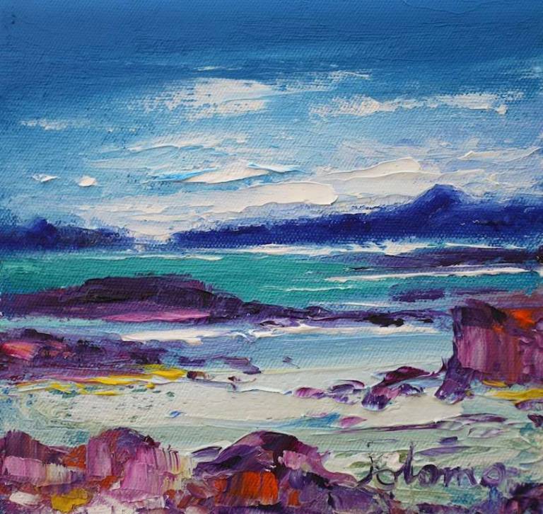 Rocky shore Traigh An-t Suidhe Iona 6x6 ss - John Lowrie Morrison