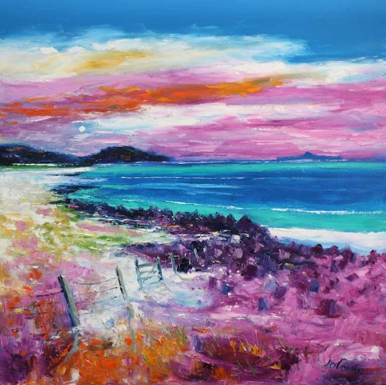 An eveninglight over Traigh An-t- Suidhe Isle of Iona 30x30 - John Lowrie Morrison