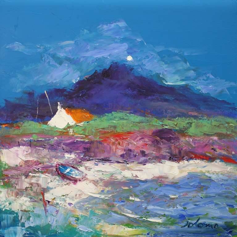 Boat and croft Portuairk Ardnamurchan 16x16 - John Lowrie Morrison