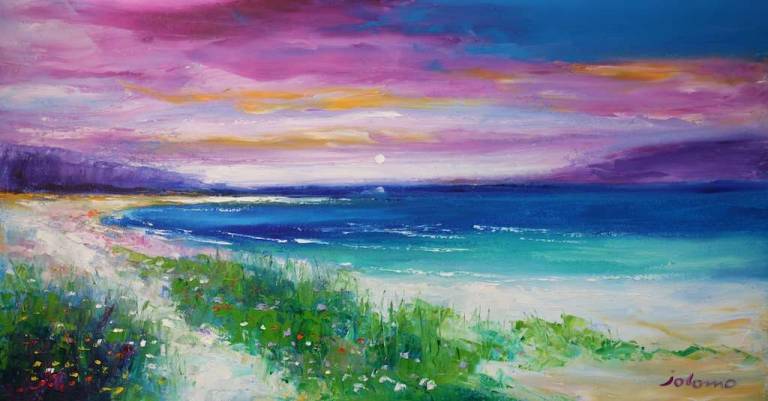 Eveninglight Ardroil Beach Isle of Lewis 16x30 - John Lowrie Morrison
