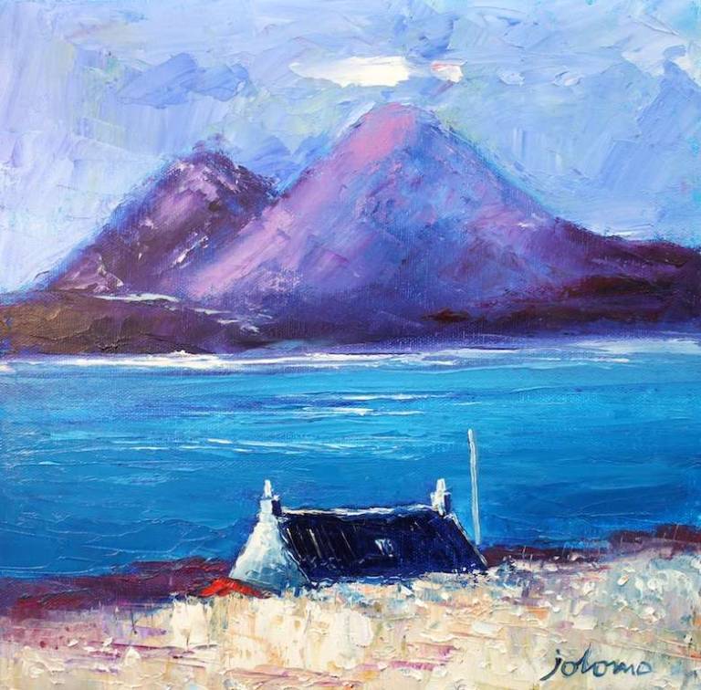The Paps of Jura from Islay 12x12 - John Lowrie Morrison