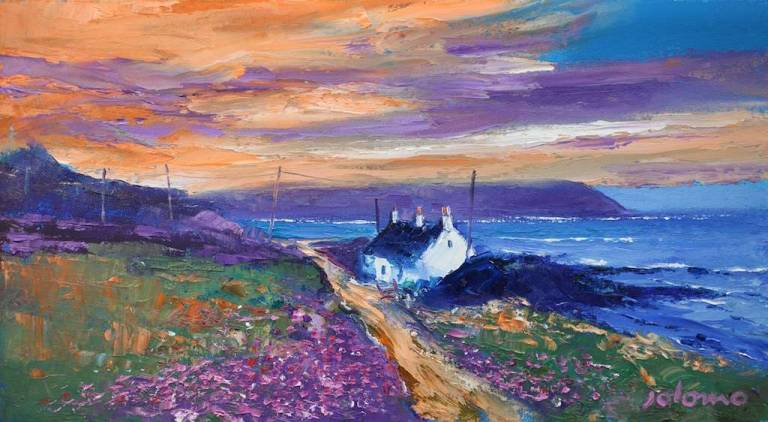 Wild heather Westport Kintyre 10x18 - John Lowrie Morrison