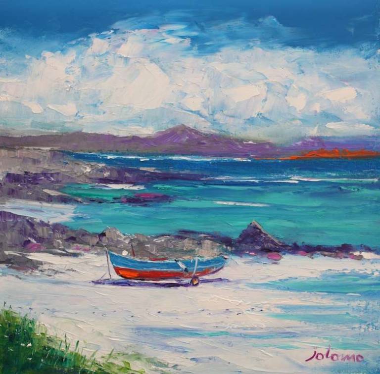 Footsteps in the sand Isle of Iona 16x16 - John Lowrie Morrison