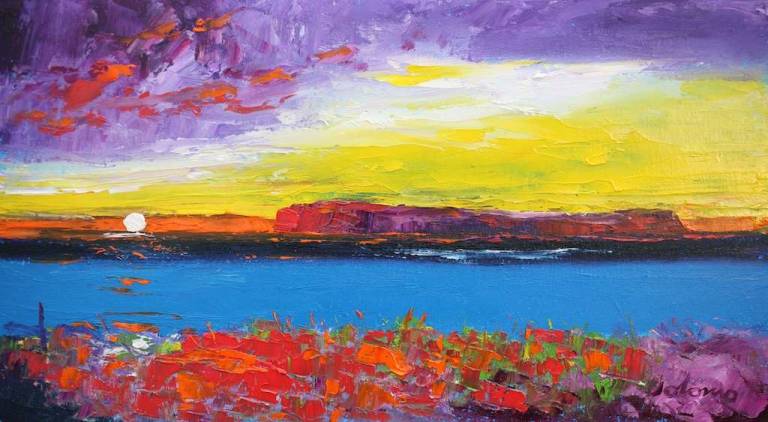 A winter sunset Isle of Staffa 10x18 - John Lowrie Morrison