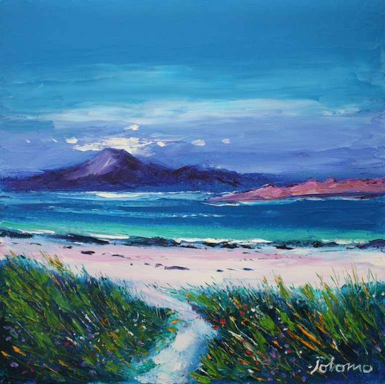 Looking to Ben More Mull from Iona 16x16 - John Lowrie Morrison