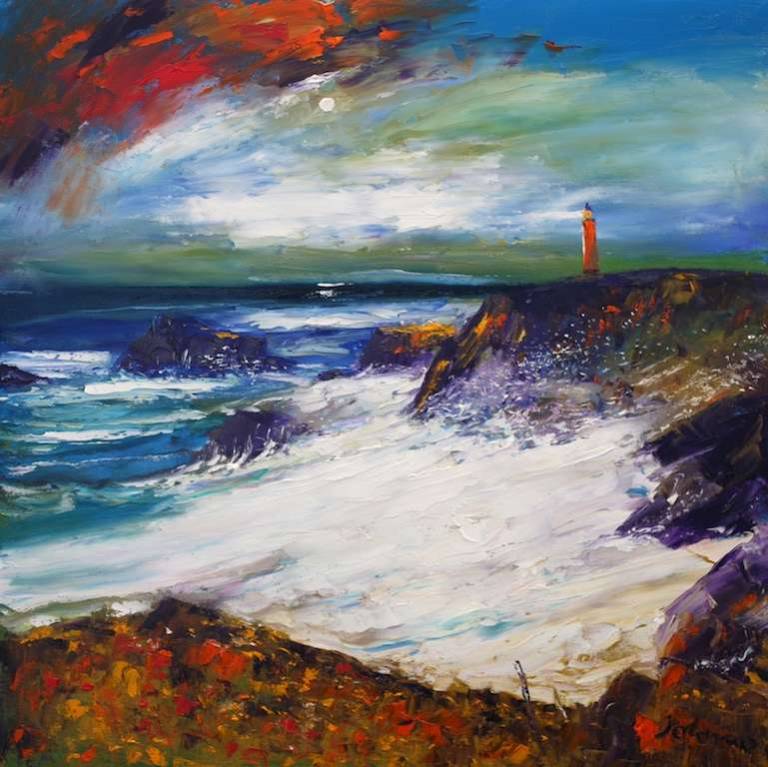 Storm coming in over The Butt of Lewis 24x24 - John Lowrie Morrison