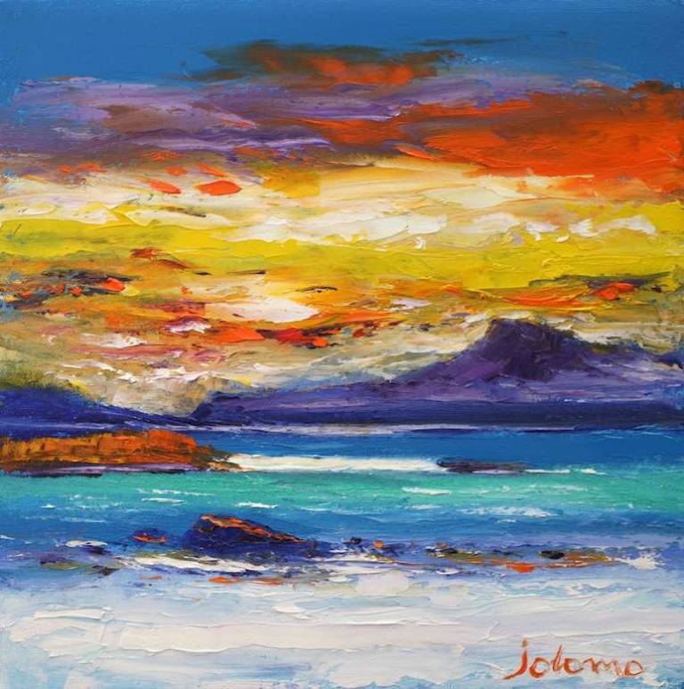Sunrise from Mull looking from Iona 12x12 - John Lowrie Morrison