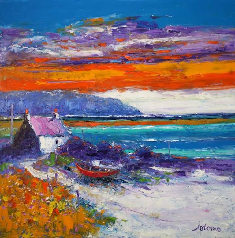 Westport looking to the Mull of Kintyre 24x24 - John Lowrie Morrison