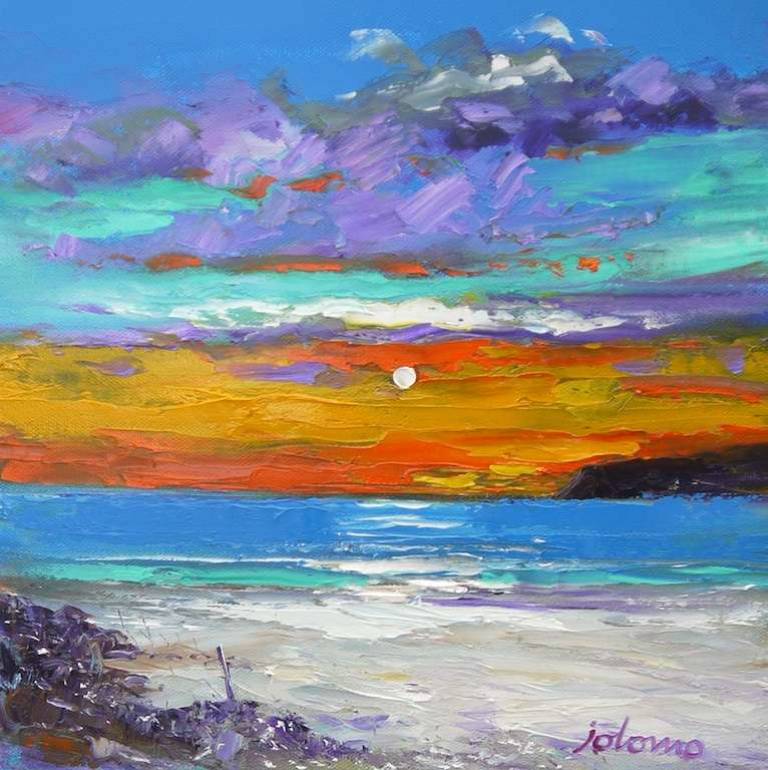 Eveninglight Huisinis Isle of Harris 12x12 - John Lowrie Morrison