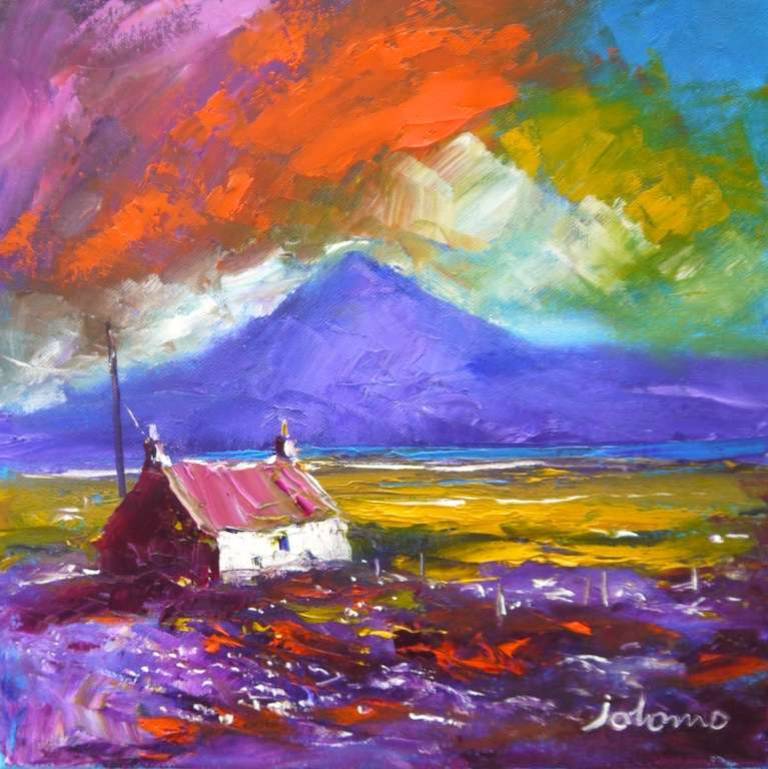 Storm passing South Uist 12x12 - John Lowrie Morrison