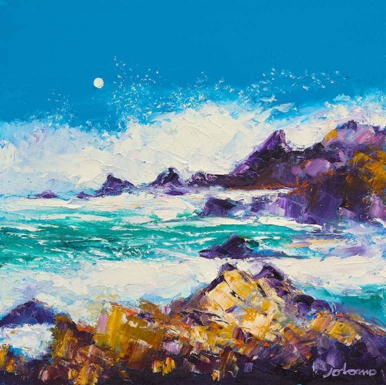 Mangersta waves Isle of Lewis 16x16 - John Lowrie Morrison