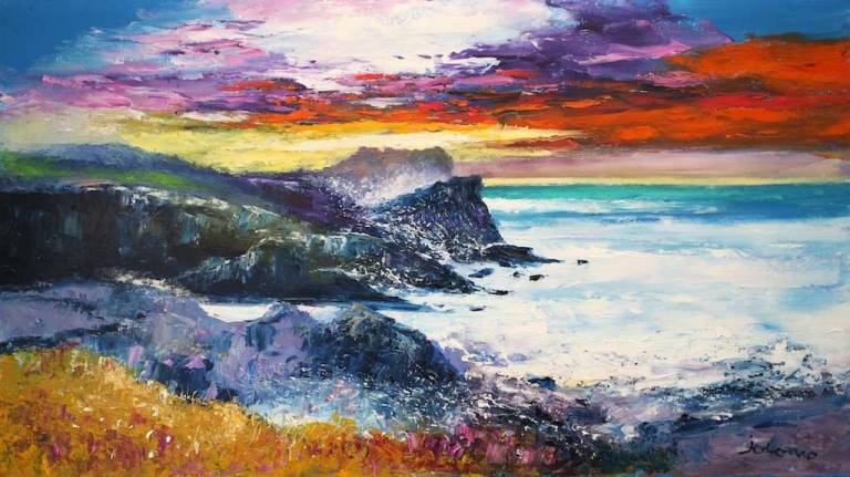 The cliffs of Mangersta Isle of Lewis 18x32 - John Lowrie Morrison