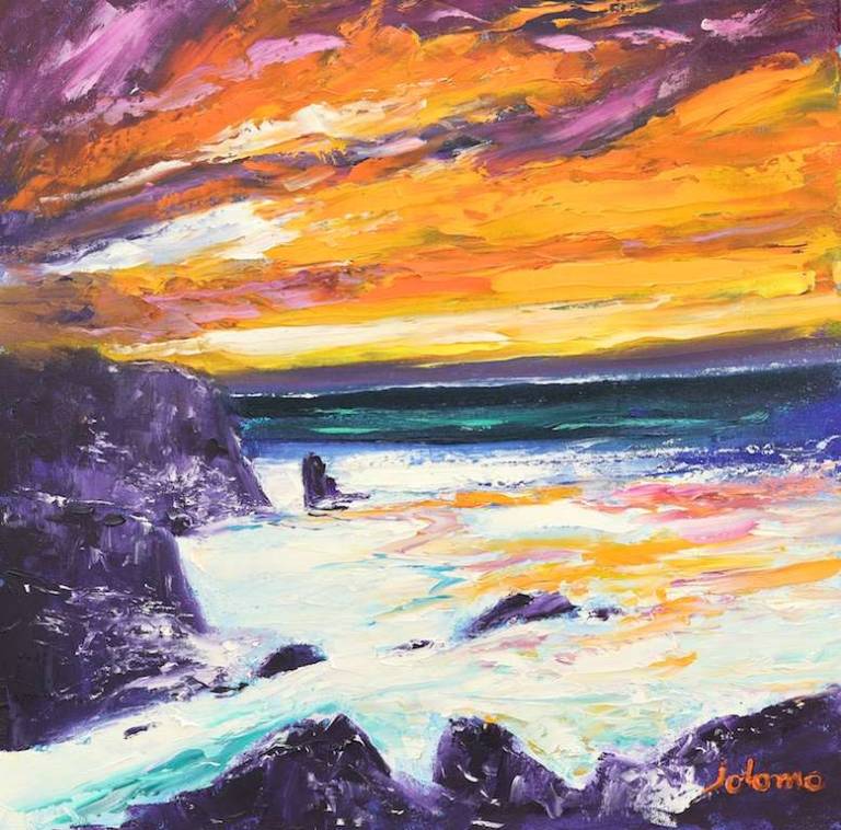 Evening storm brewing Mangersta Isle of Lewis 20x20 - John Lowrie Morrison