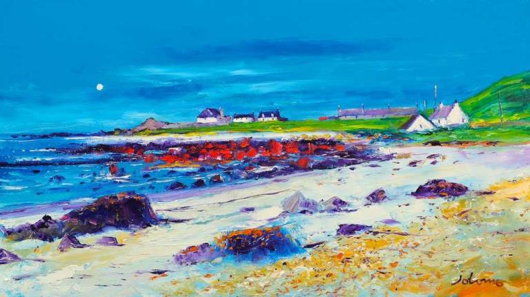 The red rocks of a'Chleit Kintyre 18x32 - John Lowrie Morrison