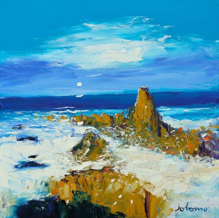 A wild night in the Gauldrons Kintyre 20x20 - John Lowrie Morrison