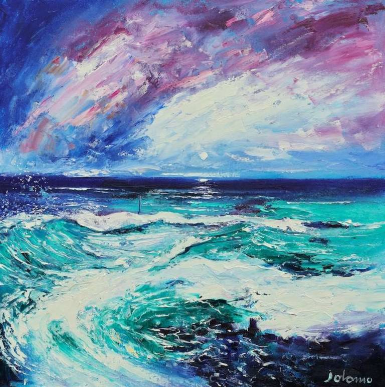 Big storm Machrihanish Kintyre 24x24 - John Lowrie Morrison