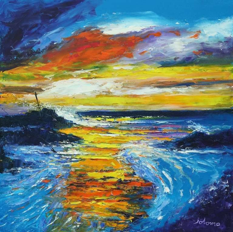 Eveninglight The Gauldrons Kintyre 24x24 - John Lowrie Morrison