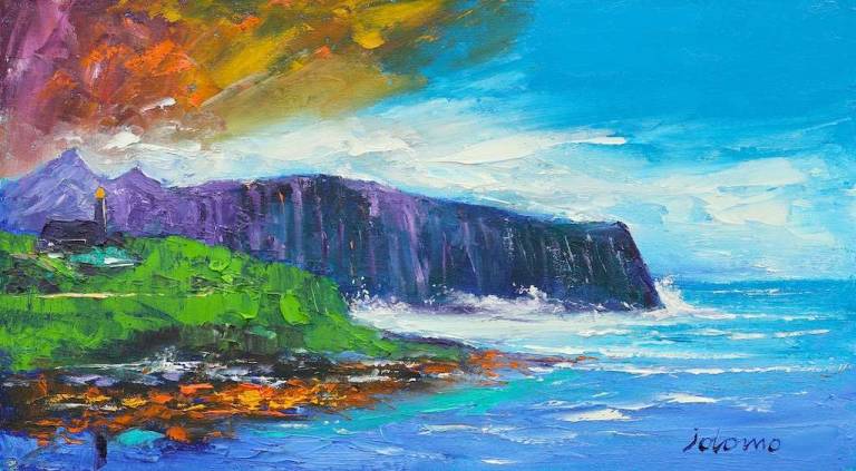 Isle of Rum from Isle of Canna 10x18 - John Lowrie Morrison