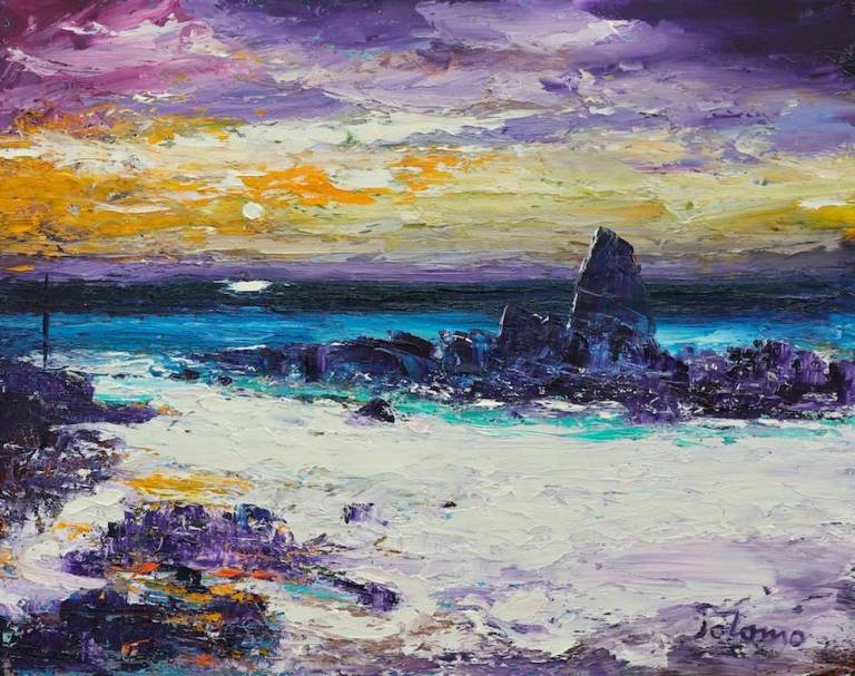 Night falls on the Gauldrons Kintyre 18x24 - John Lowrie Morrison