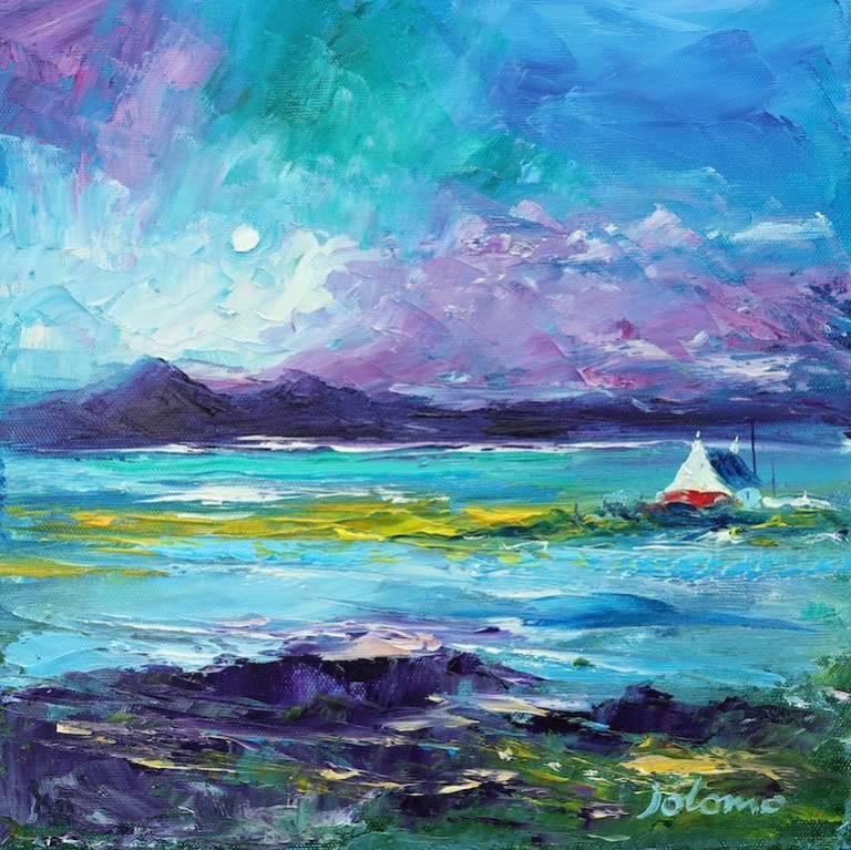 On the edge of the sea Benbecula 12x12 - John Lowrie Morrison