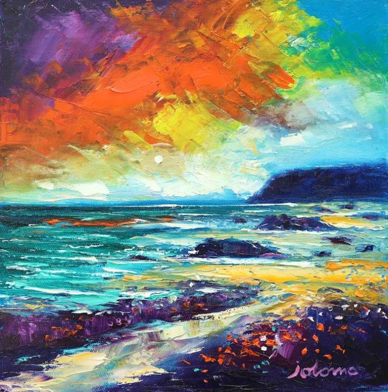 The big rocks on the singing sands of Islay 12x12 - John Lowrie Morrison