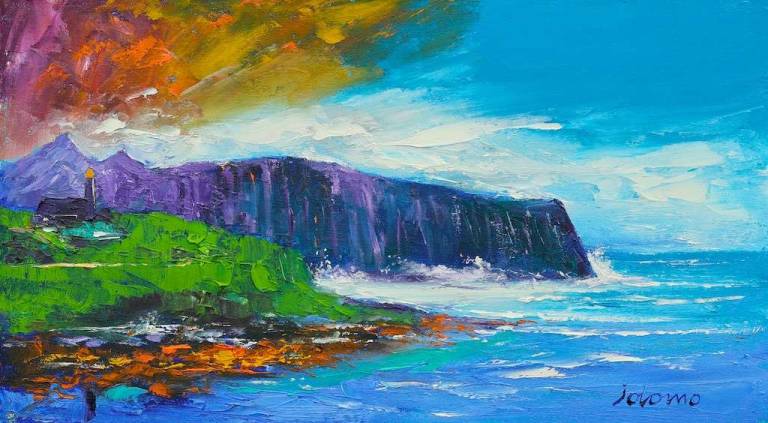 Isle of Rum from Isle of Canna 10x18 - John Lowrie Morrison