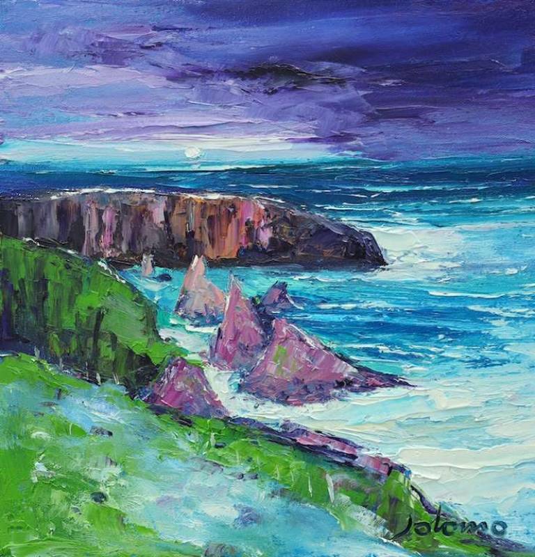 The seastacks of Aird Fenish Isle of Lewis 12x12 - John Lowrie Morrison