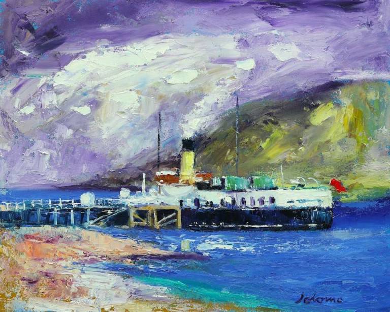 About to leave Tighnabruaich Pier16x20 - John Lowrie Morrison